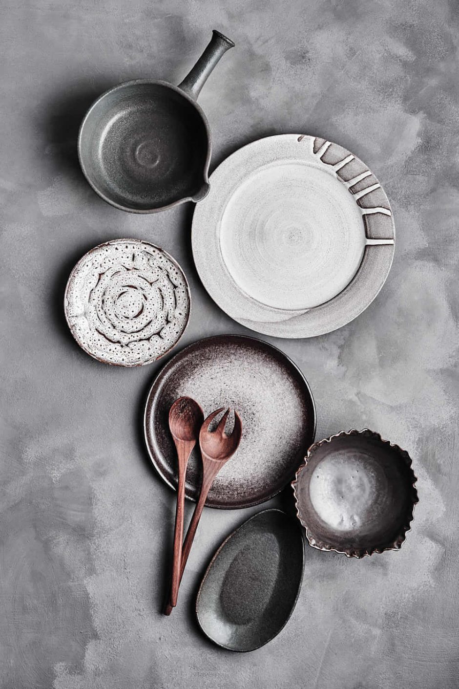 zwart wit borden Marleen Visser Food Photography TheSecretsPropsRoom