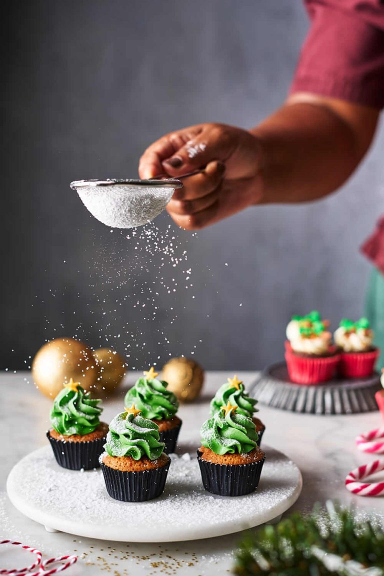 Kerst cupcakes sneeuw sfeervolle Food Fotografie Amsterdam